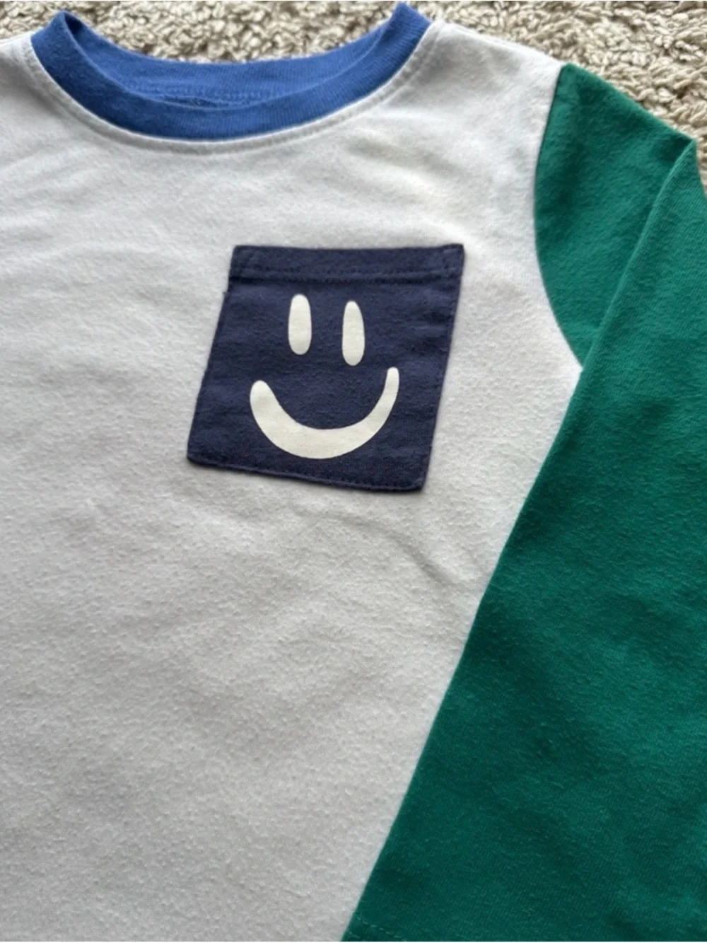 Garanimals 2 Piece Outfit Toddler Boys 2T Smiley Face Pocket Shirt Jogger Pants